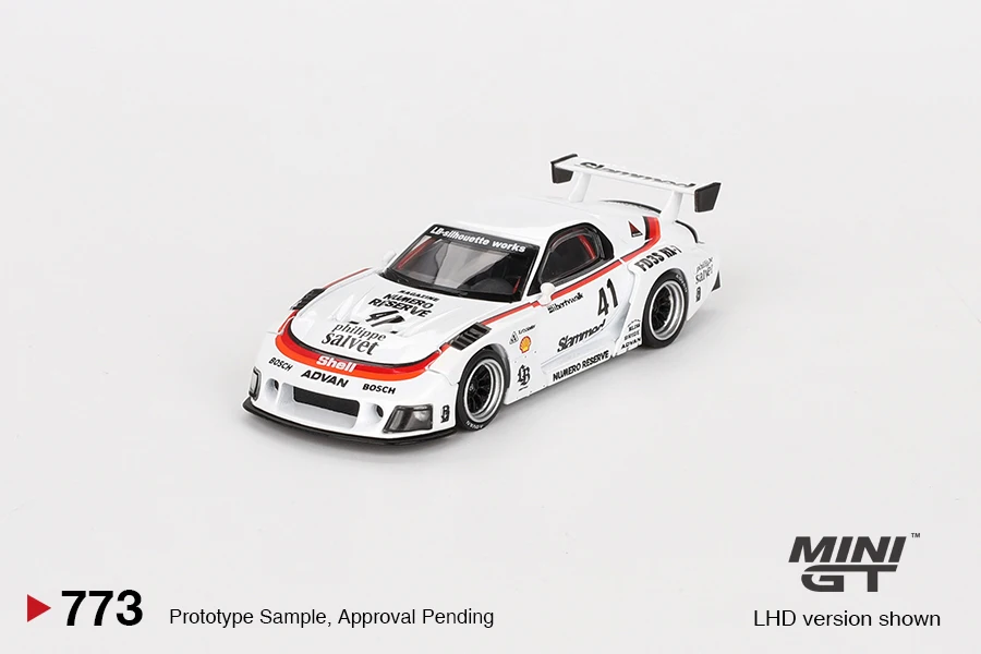 MINIGT 1/64 MAZDA RX-7 LB-Super Silhouette #41 Numero Reserve MGT00773-CH Cars Alloy Diecast Model Kids Xmas Gift Toys for Boys