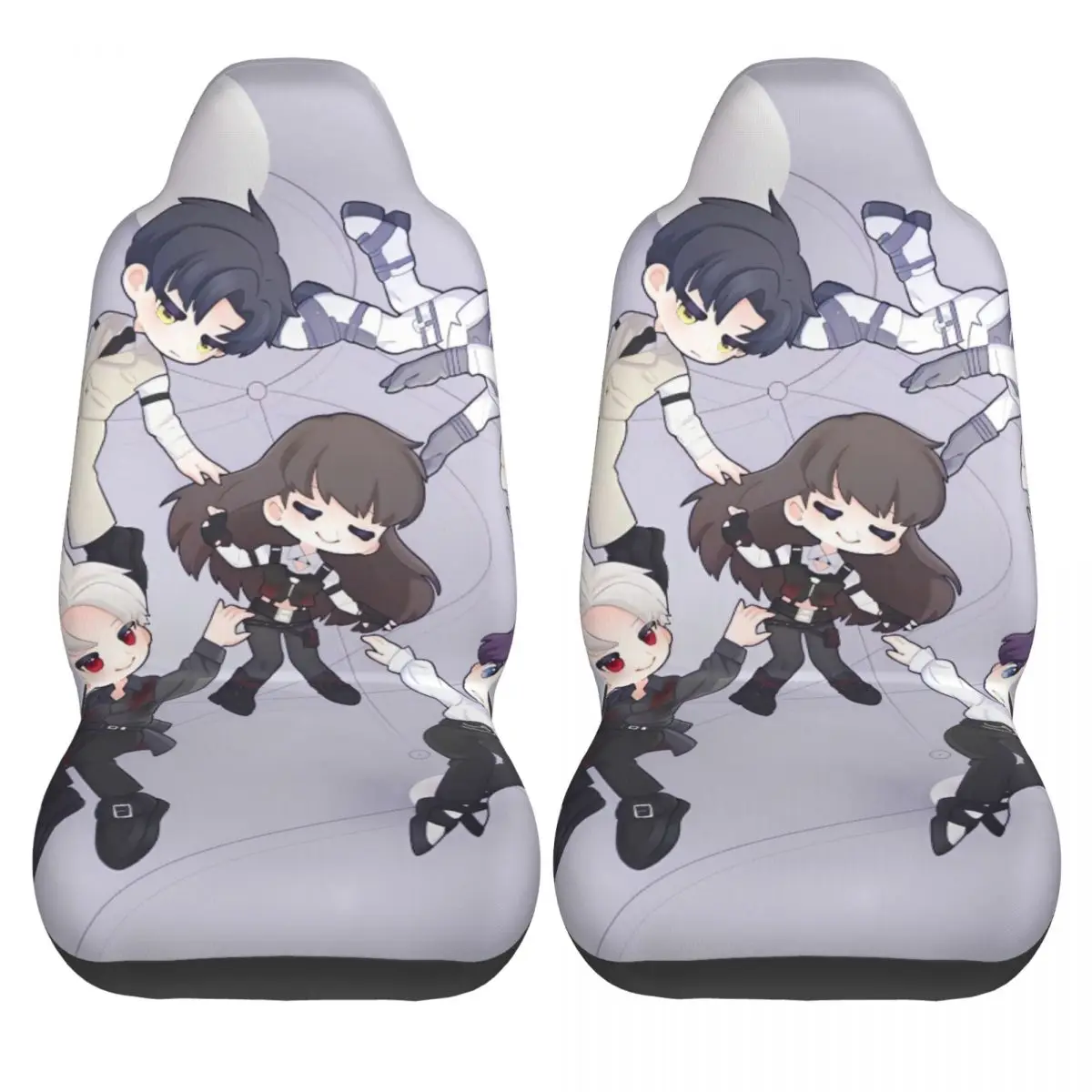 

Anime Love And Deepspace Car Seat Covers Interior Polyester Auto Seat Covers Breathable Two Pieces Full Cover
