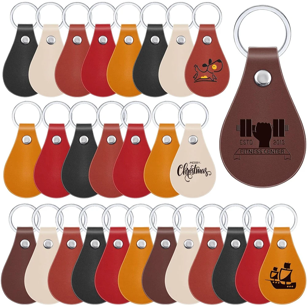 5 Stück PU-Leder-Schlüsselanhänger, leeres Leder, Schlüsselanhänger-Set, Lasergravur, Schlüsselanhänger für DIY-Handwerk, Tasche, Schlüsselanhänger, Ornamente