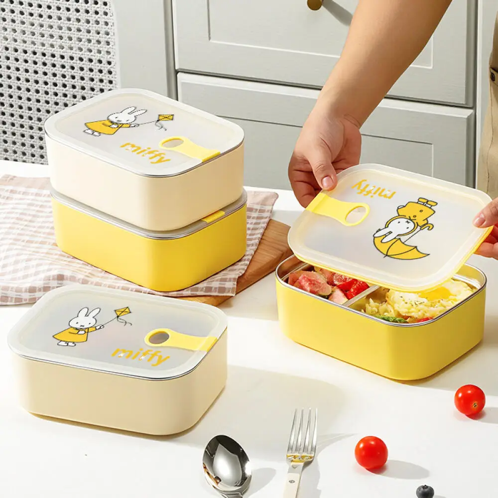 Miffy Rabbit Cartoon Cute High Appearance Level Lunch Box Can Be Heated In A Microwave Oven Sealed Lunch Box for Work and School