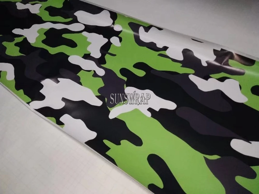Classic Large Pattern Green Camo Car Sticker – Weatherproof Vinyl Film, Bubble-Free for Off-Road & Daily Vehicle 1.52x20m/roll