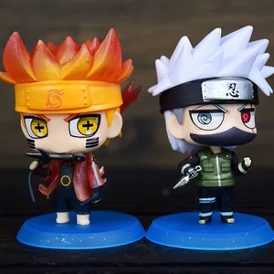 Hot 6 Pcs / set Naruto Shippuden Tokoh Anime Hinata Sasuke Itachi Kakashi Obito Aksi Angka Q Versi PVCToys Boneka Anak Hadiah 8 angka obito penjualan terbaik - №