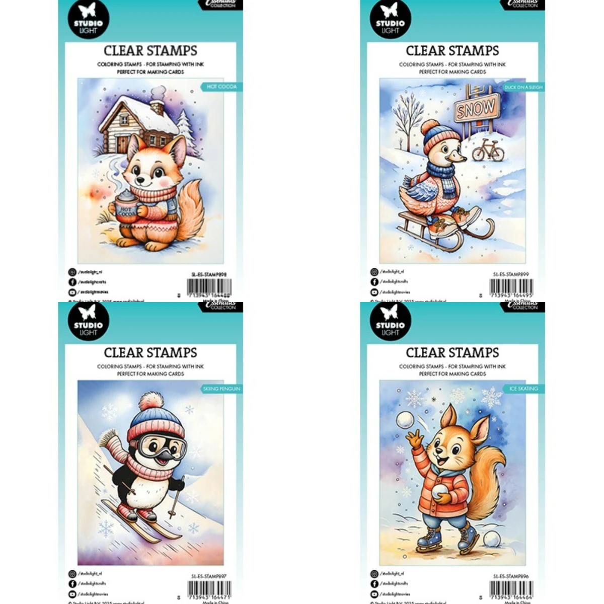Skiing Penguin Essentials Stamps 2025 NEW Cutting Dies Scrapbook Diary Decoration Stencil Embossing Template DIY Greeting Card