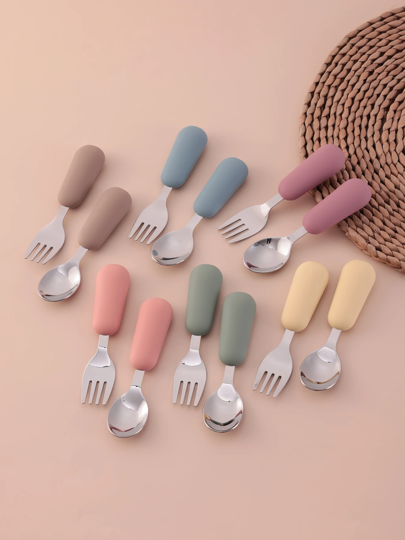 2PCS Stainless Steel Fork Spoo - Baby Food Utensils Set ulasan dan harga