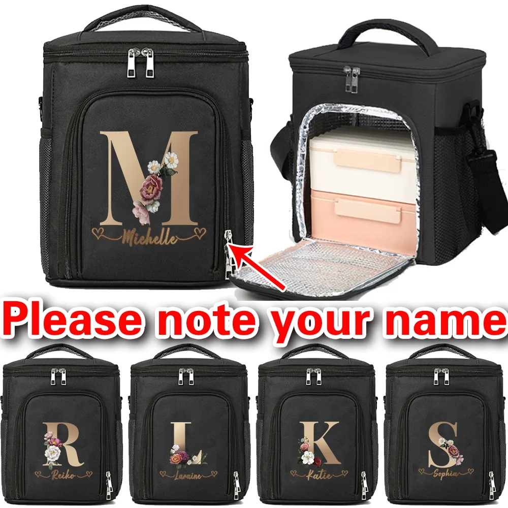 

Customizable Name Men's and Women's Double-layer Lunch Bag Insulated Bento Bag Portable Large Capacity Double-layer Bento Bag
