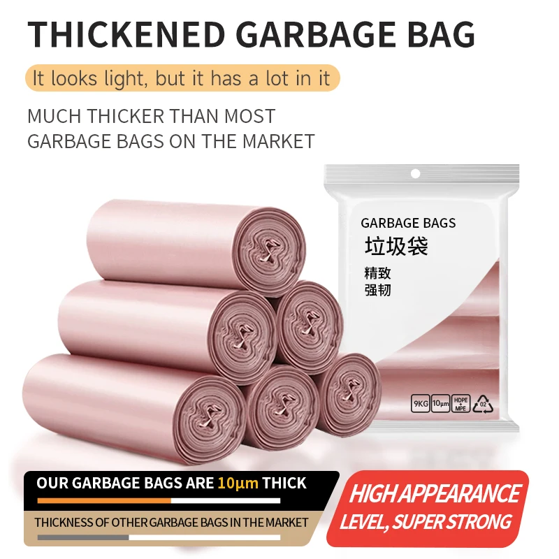 

5 Rolls 1 Pack 100Pcs Household High Quality Disposable Trash Pouch Kitchen Storage Garbage Bags Cleaning Waste Bag Plastic Bag