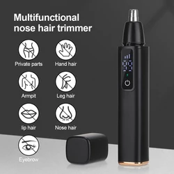 Portable Electric Nose Hair Trimmer LED Display Home Men Women Nose Hair Nose Remover Face Care Kit Tools With USB Charging