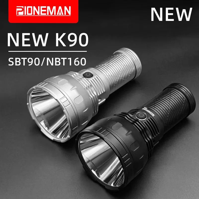 PIONEMAN K90 High‑Power Flashlight, SBT90 / NBT160 Single‑LED 3‑Cell Lithium Ultra‑Bright Handheld Searchlight for Outdoor Use