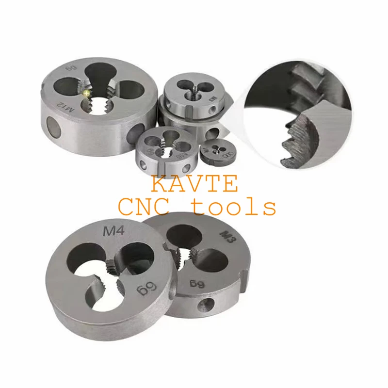 Alloy Steel 1pc Hard Round Die Threading Metric Die Right Hand Die M2 M2.5 M3 M4 M5 M6 M7 M8 M9 M10 M12 M14 M15 M16 Thread Die