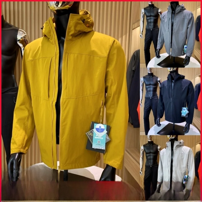 

Уличная мужская тонкая четырехсторонняя эластичная куртка Fce Jaet, новая осенняя серия GM, молодежная модная длинная куртка с капюшоном и подставкой