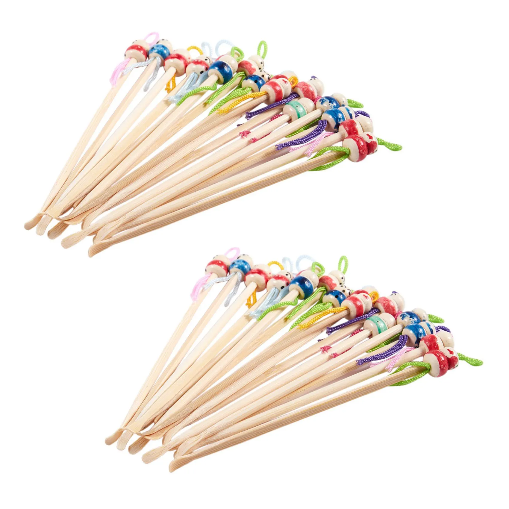 DELAM-32 Pcs Assorted Color China Top Wood Earwax Scoop Earpick