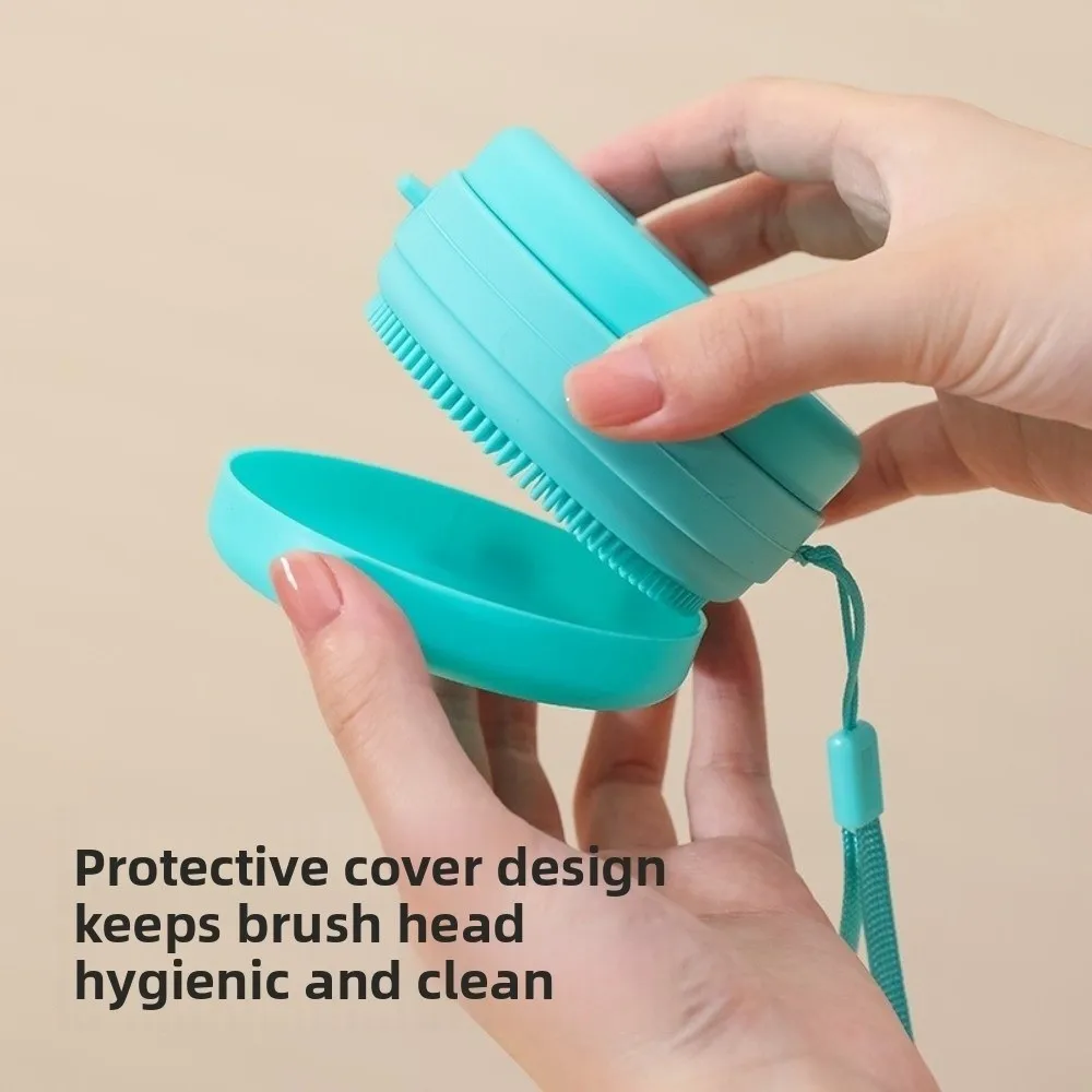 

Portable Silicone Bathing Brush Massage Exfoliating Shower Head Scrubber Hanging Rope Multi-functional Body Scrub Soap Box