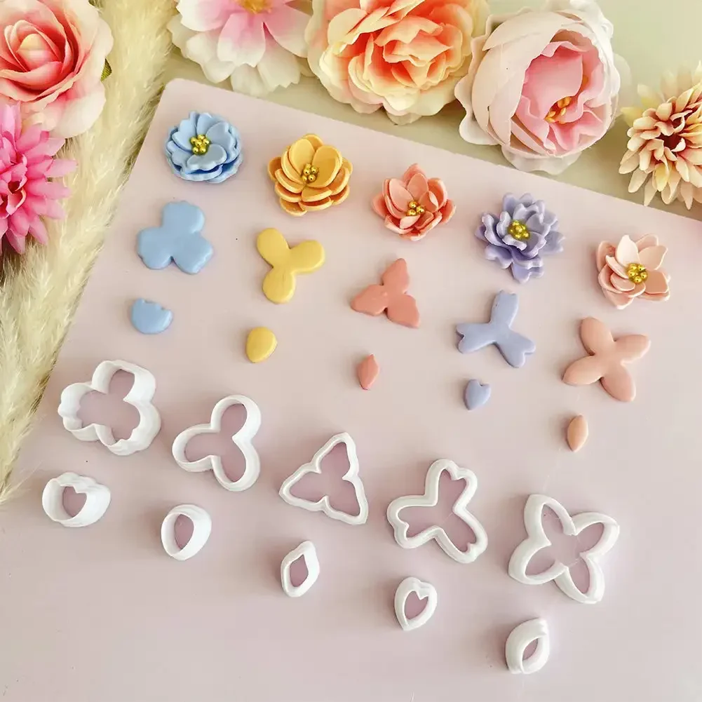 Plant Flowers Petal Shapes of Different Sizes Clay Mold Cutter with High Precision DIY Handmade Earrings Jewelry Making