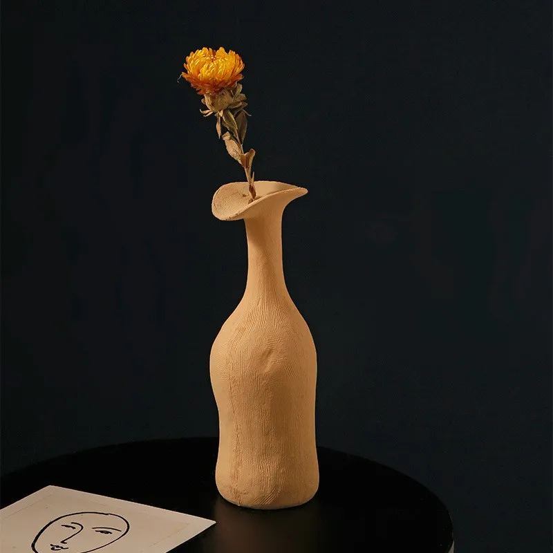 Nordic Style Modern Home Decoration Morandi Color Vase Decoration Simple Art Primitive Living Room