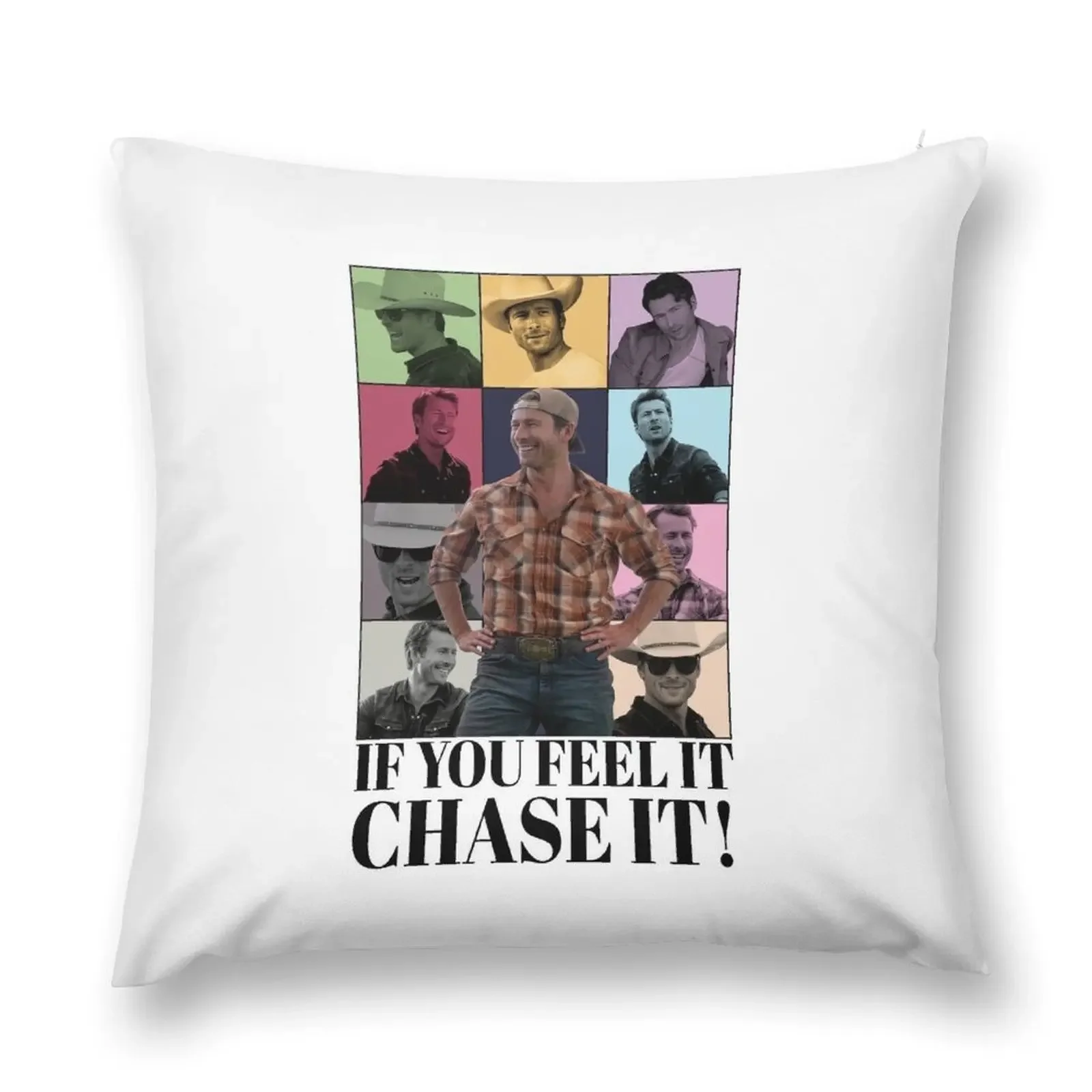 Glen Powell If You Feel It Chase It Throw Pillow Christmas Pillow Covers Rectangular Cushion Cover Anime pillow