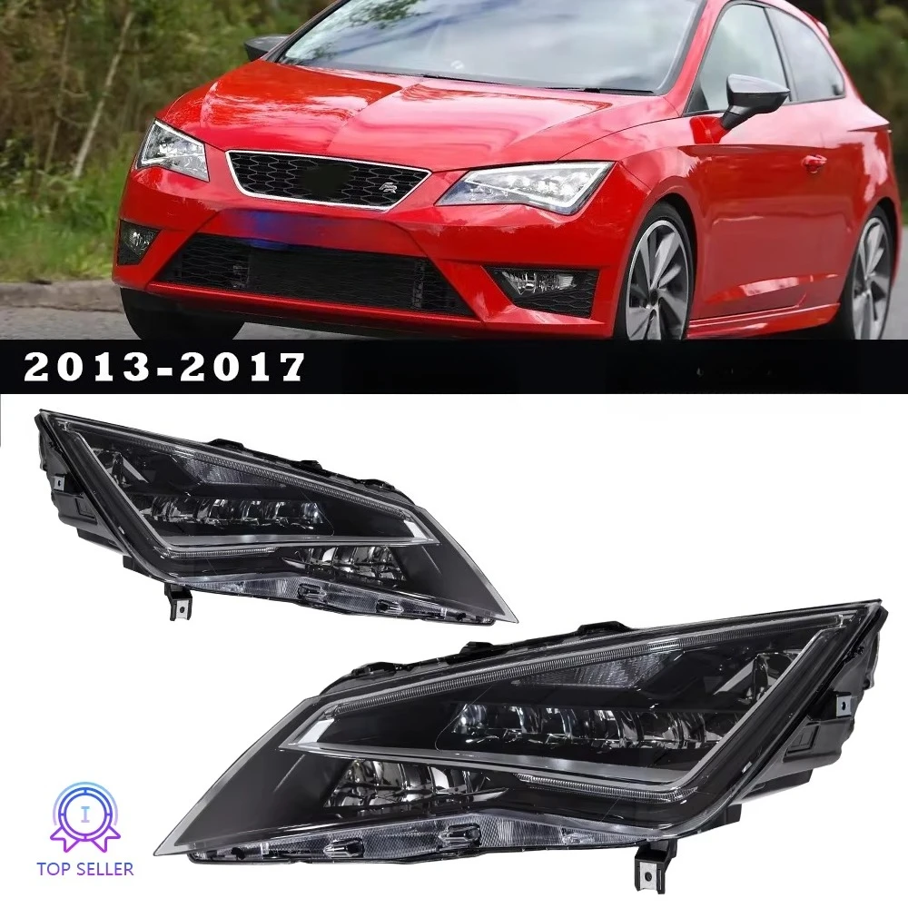 BBA Car Styling Head Lamp for Ibiza  LED Headlight 2013-2017 Leon High Power Projector Lens Dynamic Signal Drl Auto Parts
