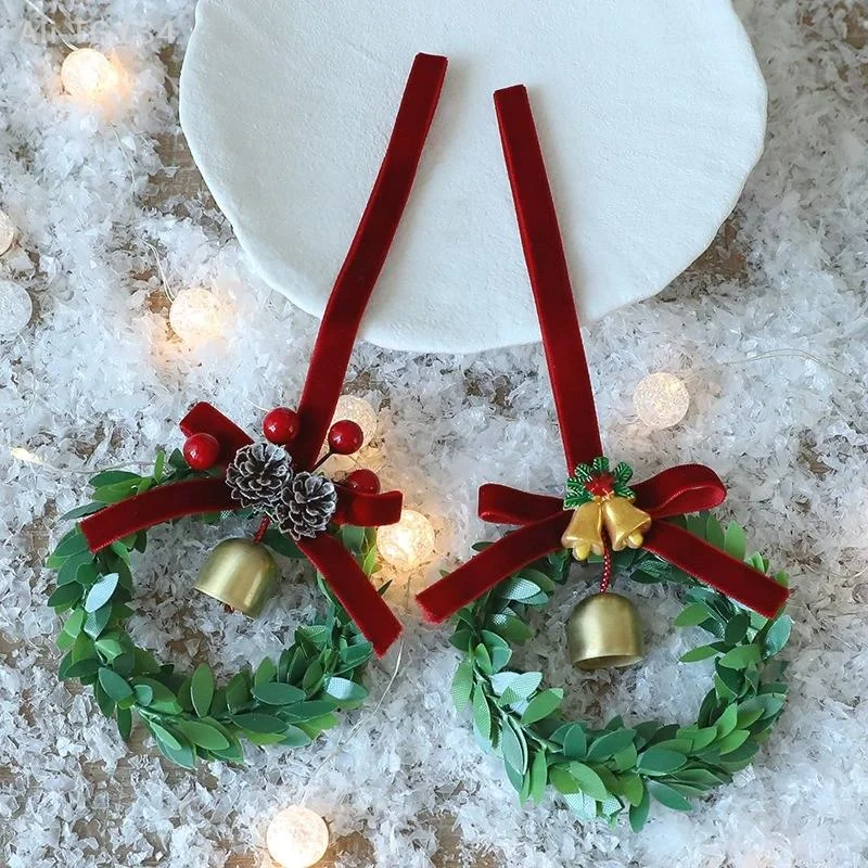 

Mini Christmas Wreaths Dollhouse Decor Garland Wreath Christmas Tree Decorations Winter Snow Ornaments Merry Christmas Craft