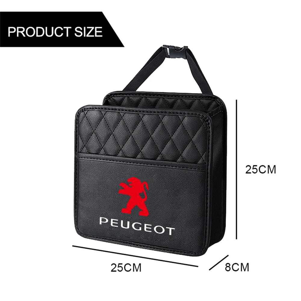 Car Sundry Organizer Box Leather Auto Seat Back Storage Bag Hanging Case For PEUGEOT 206 307 308 3008 207 208 407 4008 2008 5008