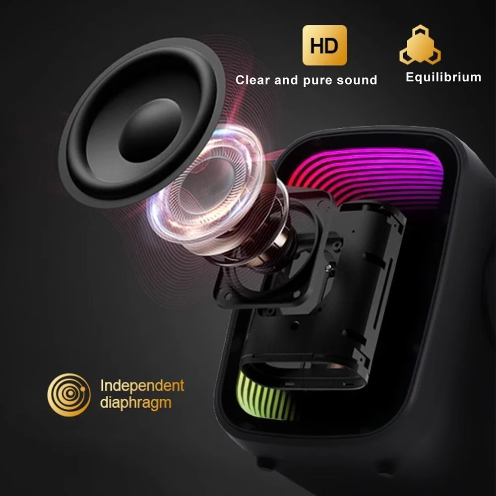 Imagem -03 - Alto-falante Bluetooth sem Fio Sh25pro Alto Volume ao ar Livre Subwoofer de Dança Quadrada Luz Rgb do Abismo Home Theater Ktv Karaoke Áudio