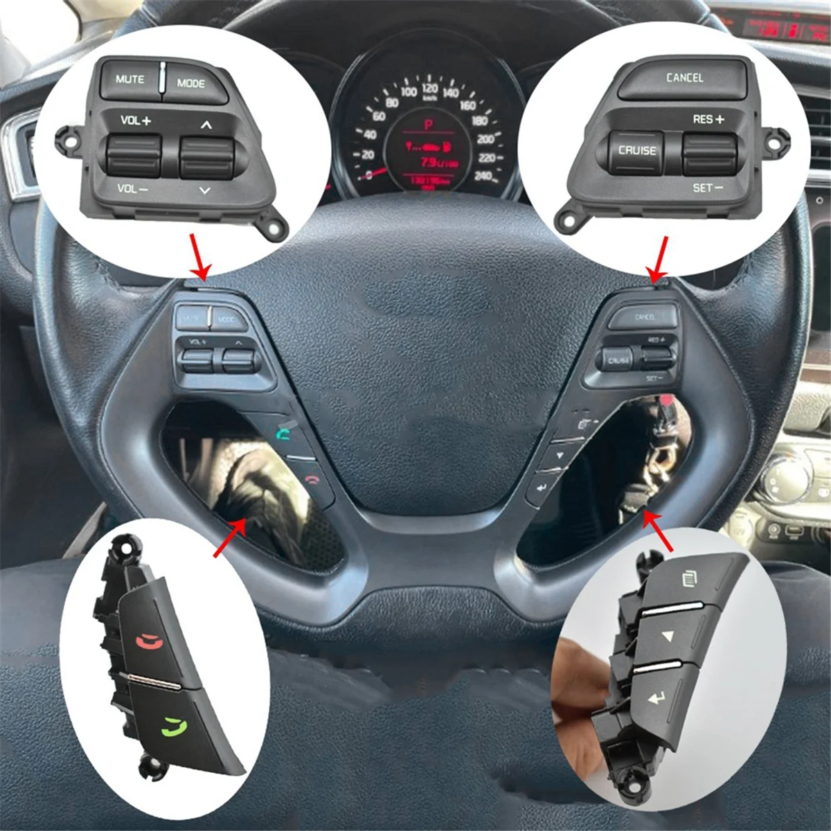 

Car Accessories For KIA CERATO K3 /K3S Ceed JD Rio 3 Multifunctional Steering Wh