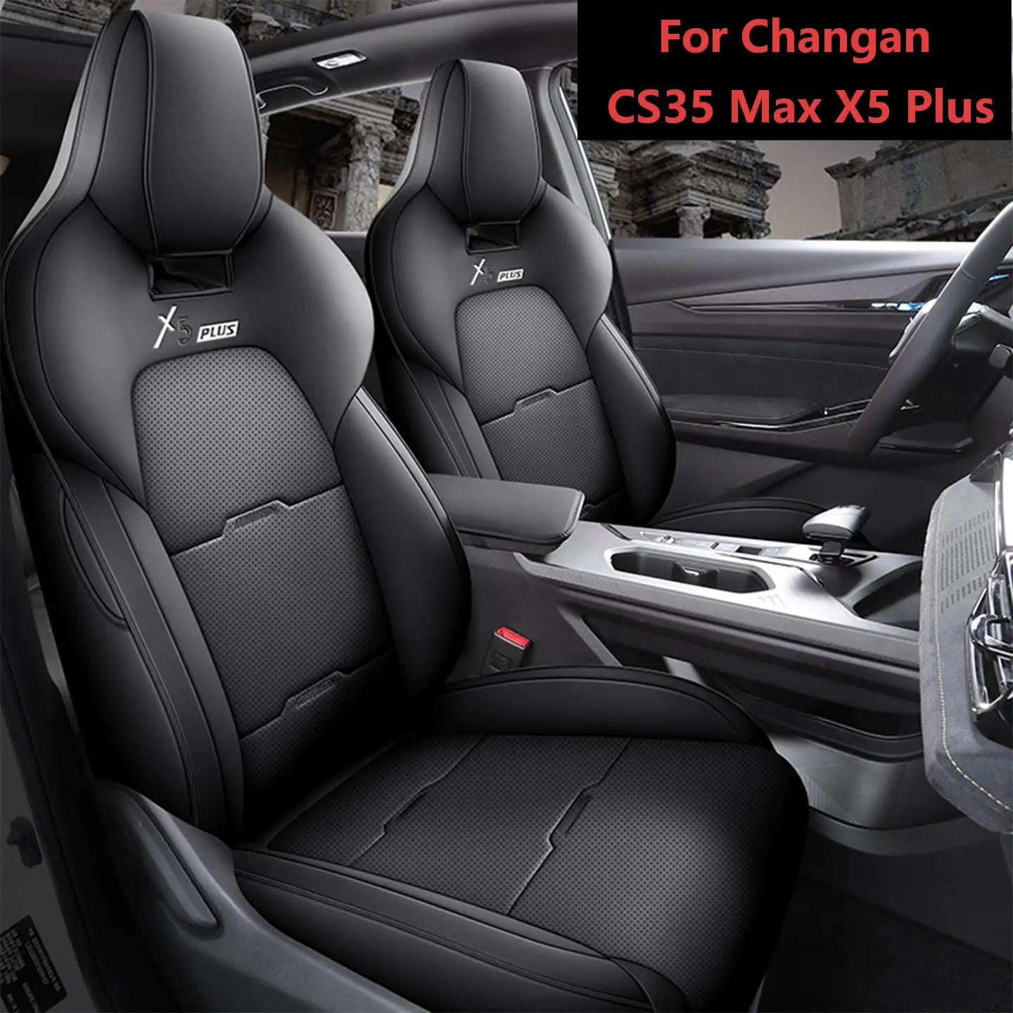 Full Surround PU Leather 5‑Seat Car Seat Cushion Covers Protector Fit for Changan CS35 Max X5 Plus Auto Decor Accessories