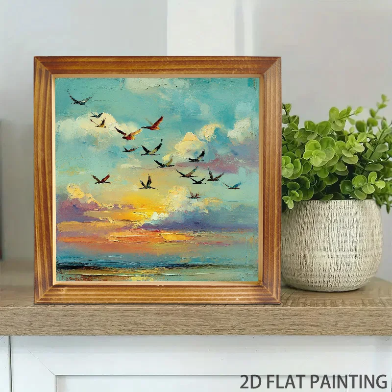 

500/1024PCS Jigsaw Puzzles Sunset Flying Birds Puzzle Modern Home Decor Suitable for Beginners Leisure and Entertainment