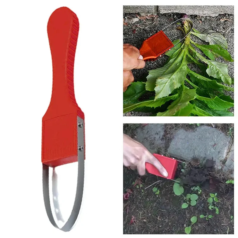 1 قطعة المدمجة الراحة اليد حلقة Weeder دليل قطع جذور الاعشاب المعادن شفرة حادة مزيل الاعشاب لساحة الحديقة والزراعة