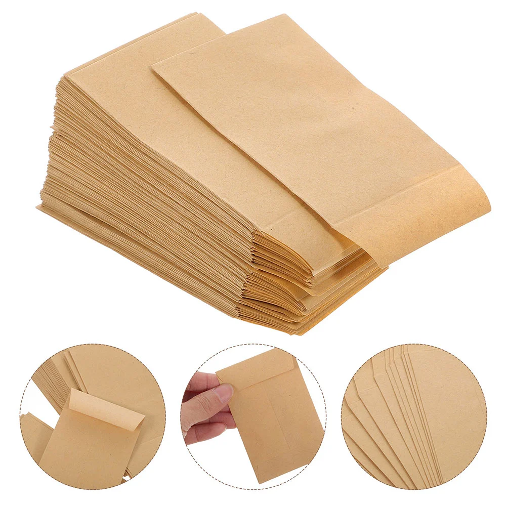 50 Pcs Seed Envelope Boxes for Small Business Kraft Paper Greeting Card Poly Mailers Handle Reusable Money Envelopes Mailing