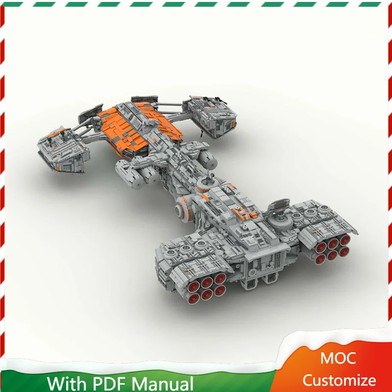 

13906 PCS Hot Selling MOC Gray-orange Spaceship Model Modular Building Blocks Kids Assembly Display Toys Festival Surprise Gift