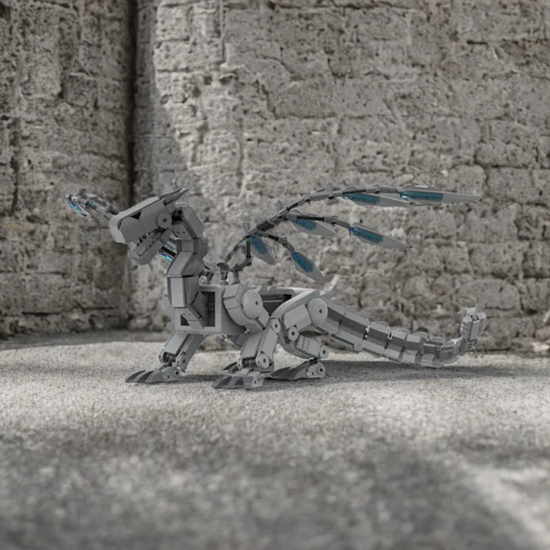 

1381 шт. Строительные блоки Mecha Dragon MOC, сборка ручной работы, механическая эстетика, максимальная вызов для творческих игроков