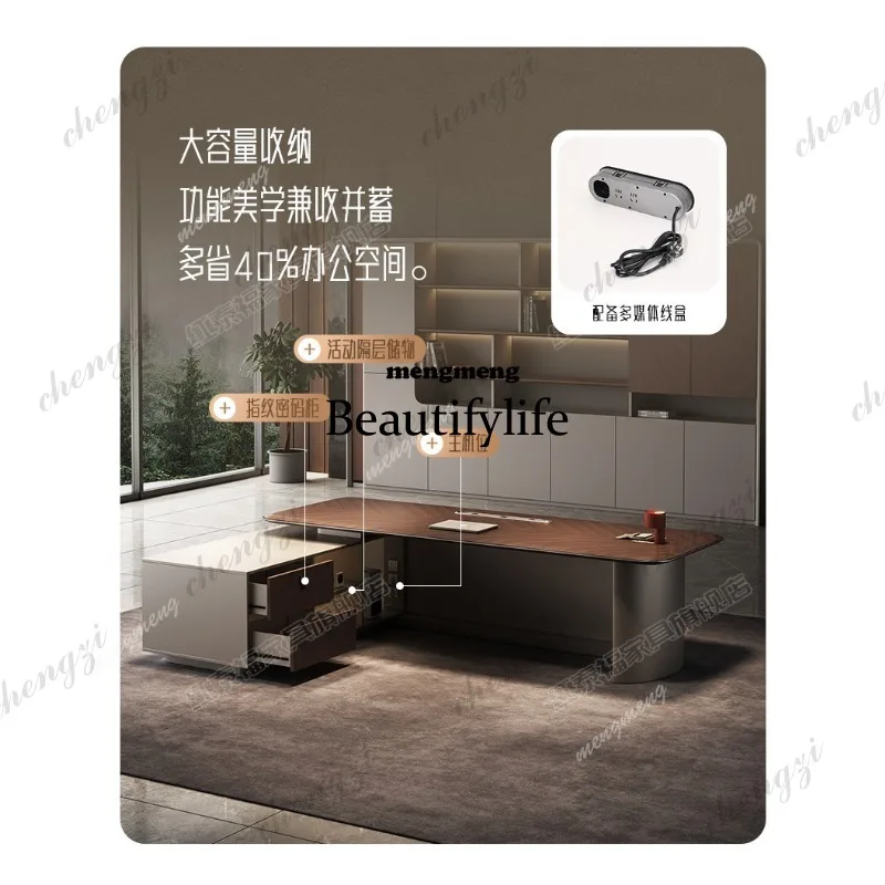 

R134 Light luxury boss office desk and chair combination simple modern managing director room table large desk