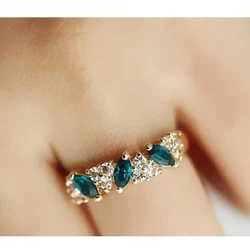 Hot Sales Fashion Vintage Created Gemstone Crystal Ring For Women Jewelry