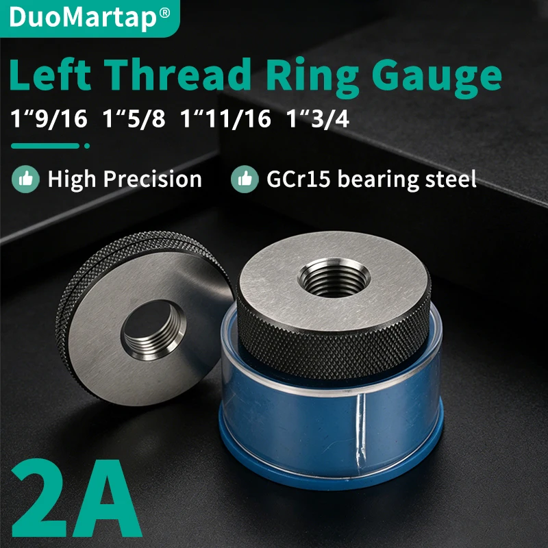 

DUOMartap 1SET 2A Left Hand 1''9/16 1''5/8 1''11/16 1''3/4 UN/UNC/UNF/UNS/UNEF LH America Standard Fine Thread Ring Gauge