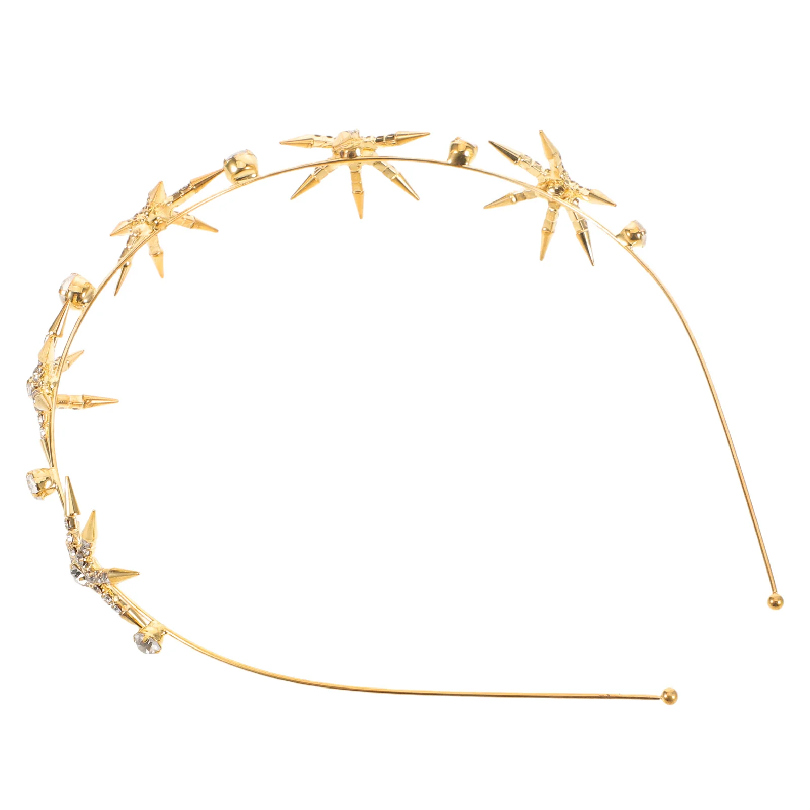 

Star Bridal Headpiece Golden Rhinestone Hairband Elegant Five-Pointed Star Hair Clip Wedding Hair Jewelry Bride Headdress