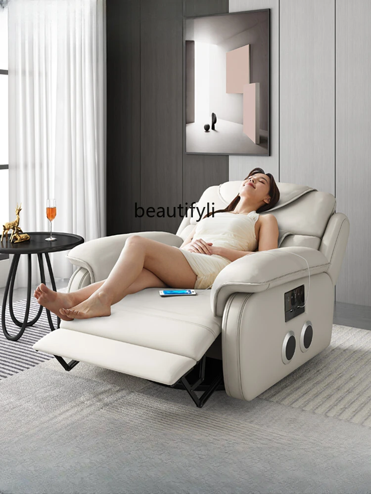 First-Class Space Sofa Cabin Leather Electric Massage Multifunctional Recliner Rocking Chair