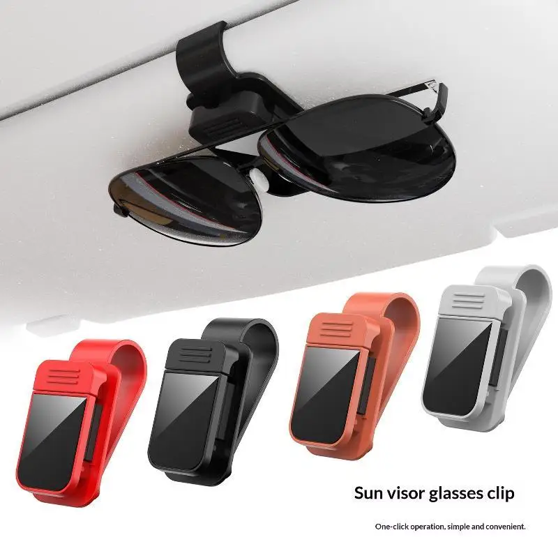 Car Visor Sunglasses With 180 Degree Rotation Non Slip Clip For Drivers To Store Eyeglasses And Tickets