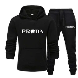 2 Pieces Sets Tracksuit Hooded Sweatshirt +drawstring Pants Male Sport Hoodies Running Sportswear Men Brand Autumn Winter