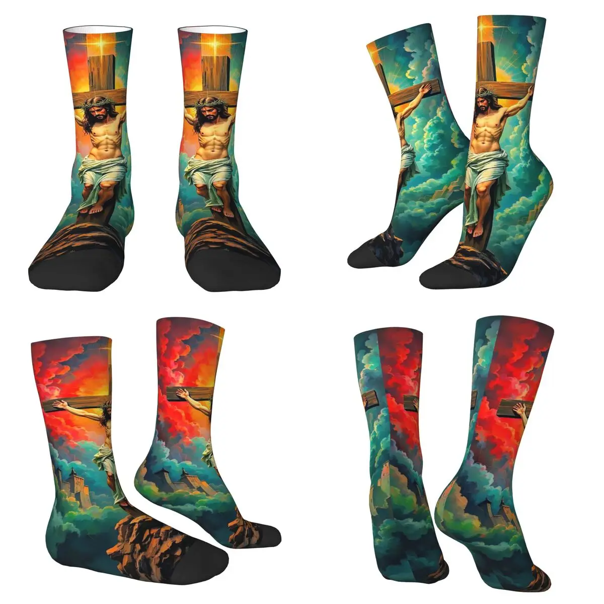

Jesus Rebirth Theme Socks Harajuku High Quality Stockings All Season Long Socks Accessories for Unisex Birthday Present