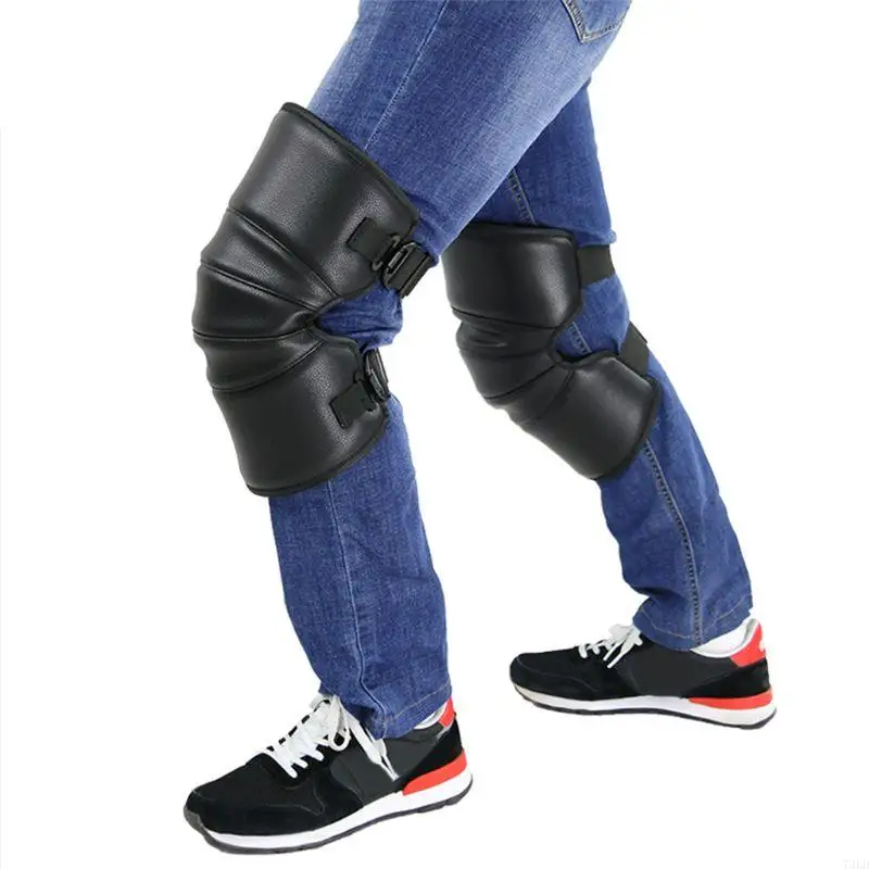 

T3LD 2Pcs Cycling Knee Pads with Adjustable Buckle Winter Riding Leg Guard Warm Pads