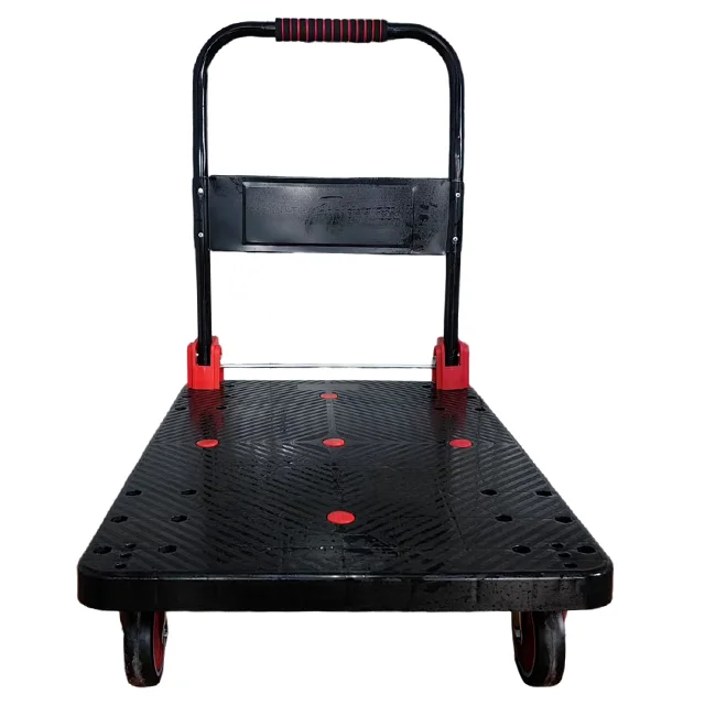 Folding design plastic bottom platform hand truck transport trolley loading 660LB hand cart