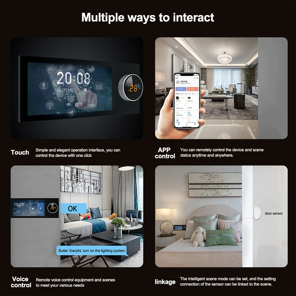 Tuya Smart Home Control Panel Max 6 inch Touch Screen with Bluetooth Zigbee Gateway Built-in Building Smart Knob Control Panel