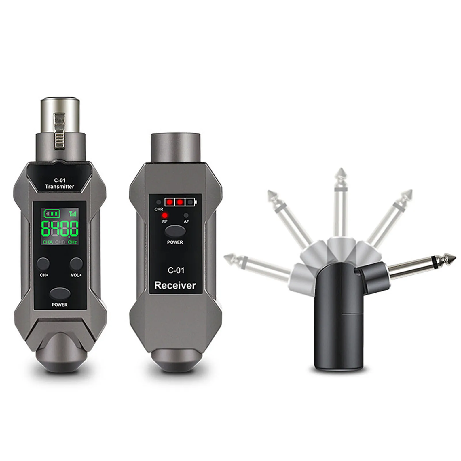 Drahtloses XLR-Sender- und Empfängersystem/164 Fuß Reichweite/geringe Latenz/kompatibel mit dynamischen und Kondensatormikrofonen, wiederaufladbar/Konvertierung