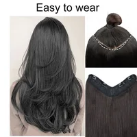 WIGSIN 22Inch Synthetic Long Straight Layered Clip-in Hair Extension V-shaped Black Blonde Invisible Hairpiece for Women 5