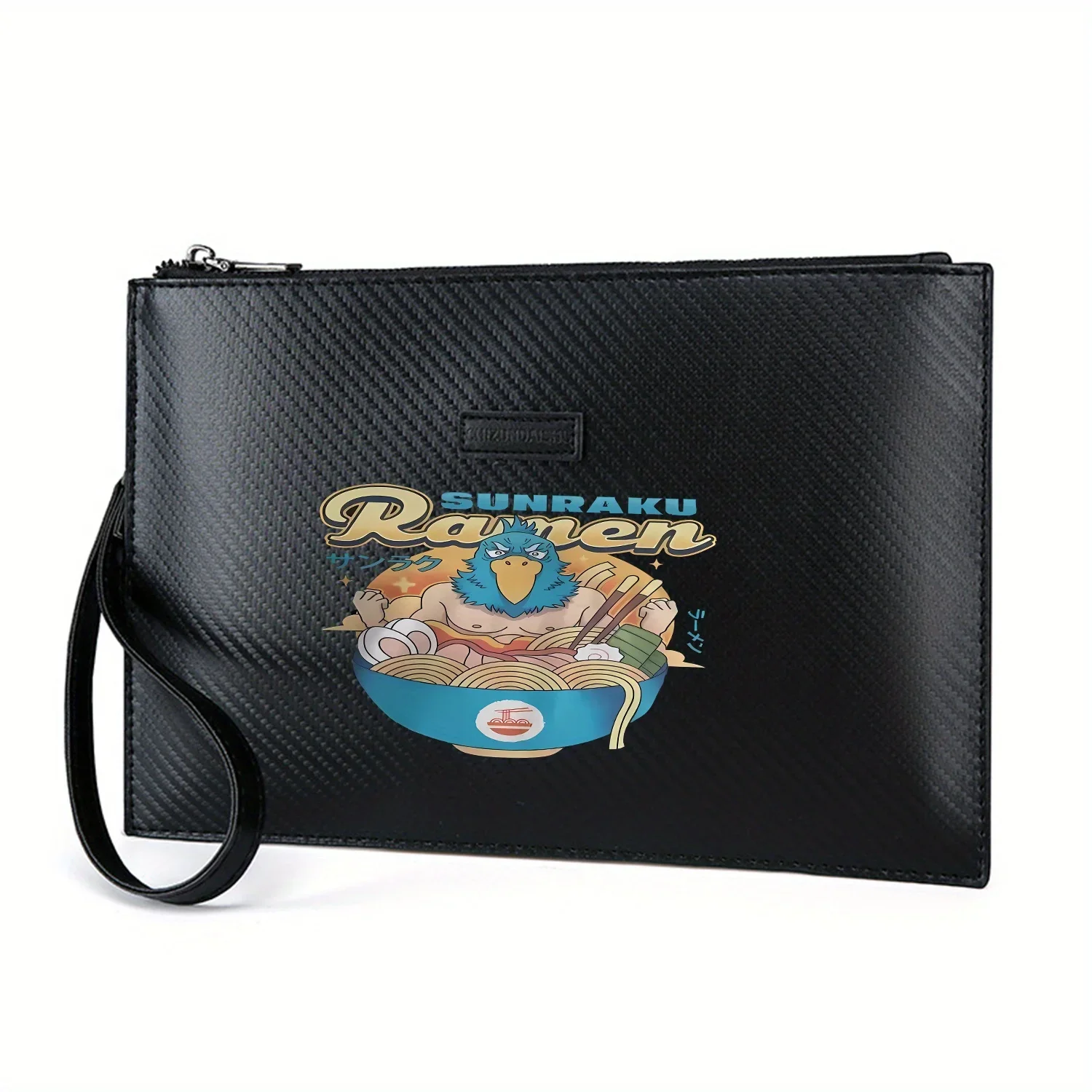 homem-passaro-segurando-tigela-de-ramen-elegante-impresso-pu-bolsa-masculina-elegante-e-pratica-para-transporte-diario