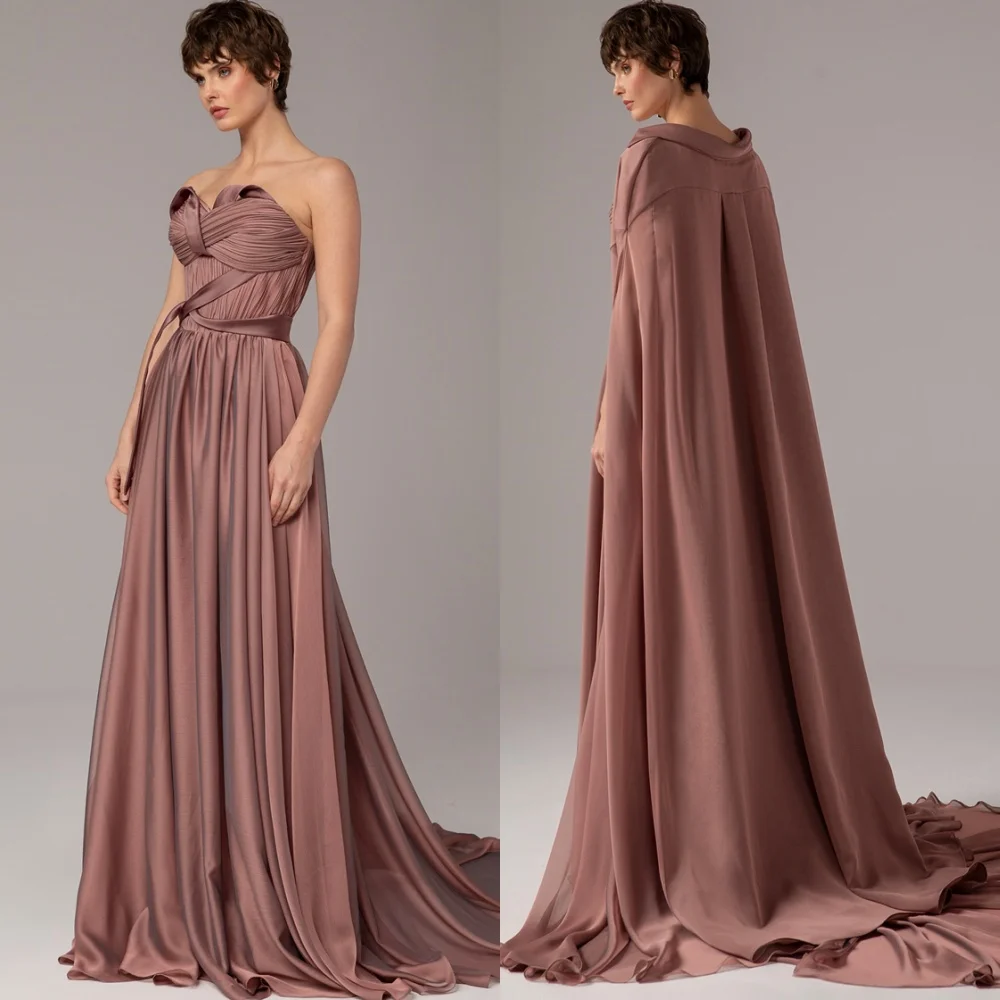 

Customized Temperament Satin Evening Dresses Luxury Strapless Sleeveless Homecoming Dresses Modern Special Occasion Gowns