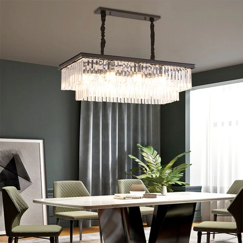 

Nordic Villa Crystal Chandelier Living Room Bedroom Ceiling Light Restaurant Bar E14 Lighting Fixture Hanging Chain Adjustable