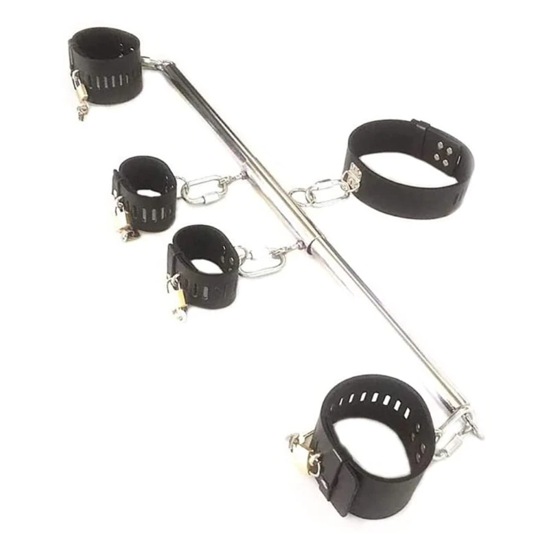 BDSM Bondage for Couples Stainless Steel Spreader Bar Adjustable Spreader Bars Leg Spreader with Leather Drop Shipping