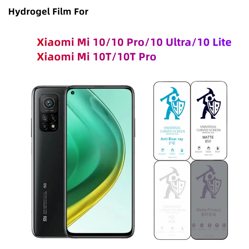 2 uds Anti espía/mate/HD película de hidrogel para Xiaomi 10T/10t Pro Xiaomi Mi 10/10pro/10ultra/10lite Protector de pantalla transparente para el cuidado de los ojos