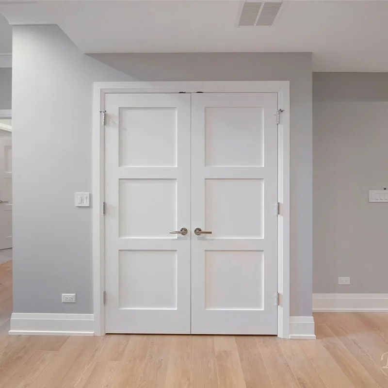 Puerta Interior impermeable e ignífuga, Panel de puerta WPC, puerta agitadora de madera