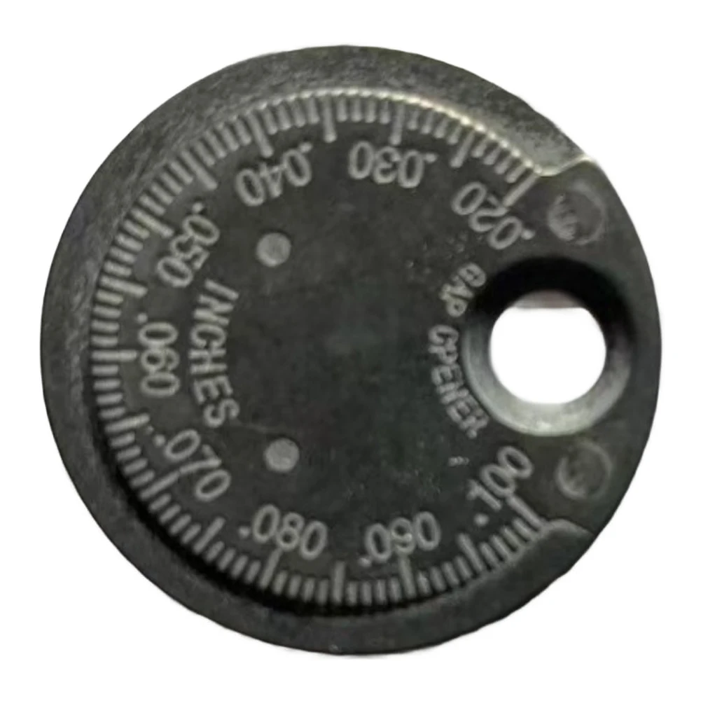 Spark Gap Measuring Tool Coin Gauge 0.5mm To 2.5mm Metric And 0.02 To 0.1 Inch For Imperial Scale Die Cast Metal Black Portable